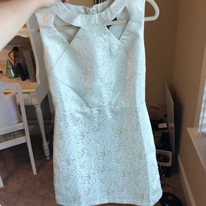 Ivory jacquard mini dress